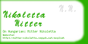 nikoletta mitter business card